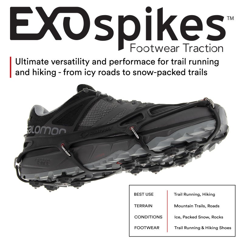 Kahtoola EXOspikes Footwear Traction for Winter Hiking & Running in Snow, Ice & Rocky Terrain - Black - Small - Image 2